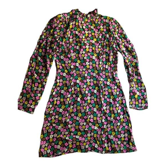 NWT Kitri Danica Multi Blurred Floral Dress M Long Sleeves - Picture 11 of 12